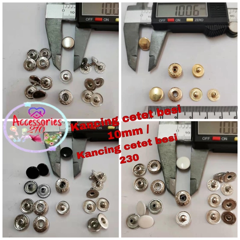 Kancing cetet besi 10mm / kancing cetet besi 230 / 5gross