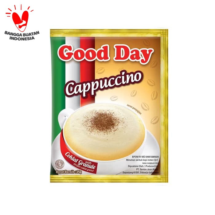 

Good Day Cappuccino Renteng (10 Sachet@25 Gram)
