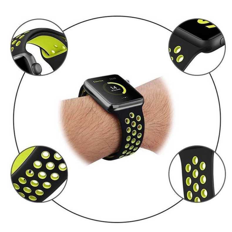 Sport Silicone Breathable Hole Band Strap for Apple Watch Series 7/6/SE/5/4/3/2/1 38mm 40mm 42mm 44mm 41mm 45mm