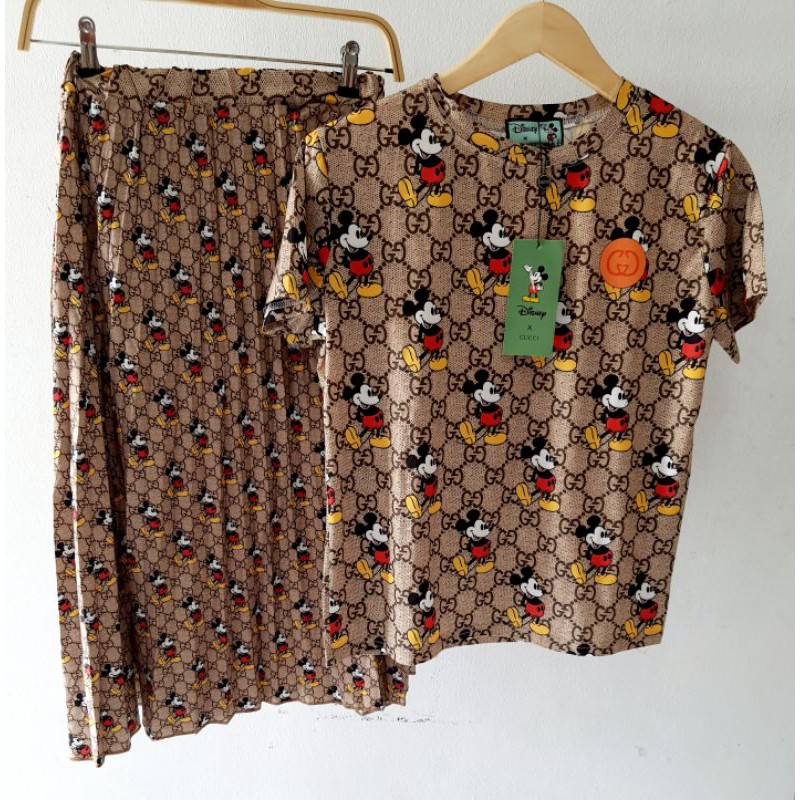 Set Rok Mickey Gucci Cokelat