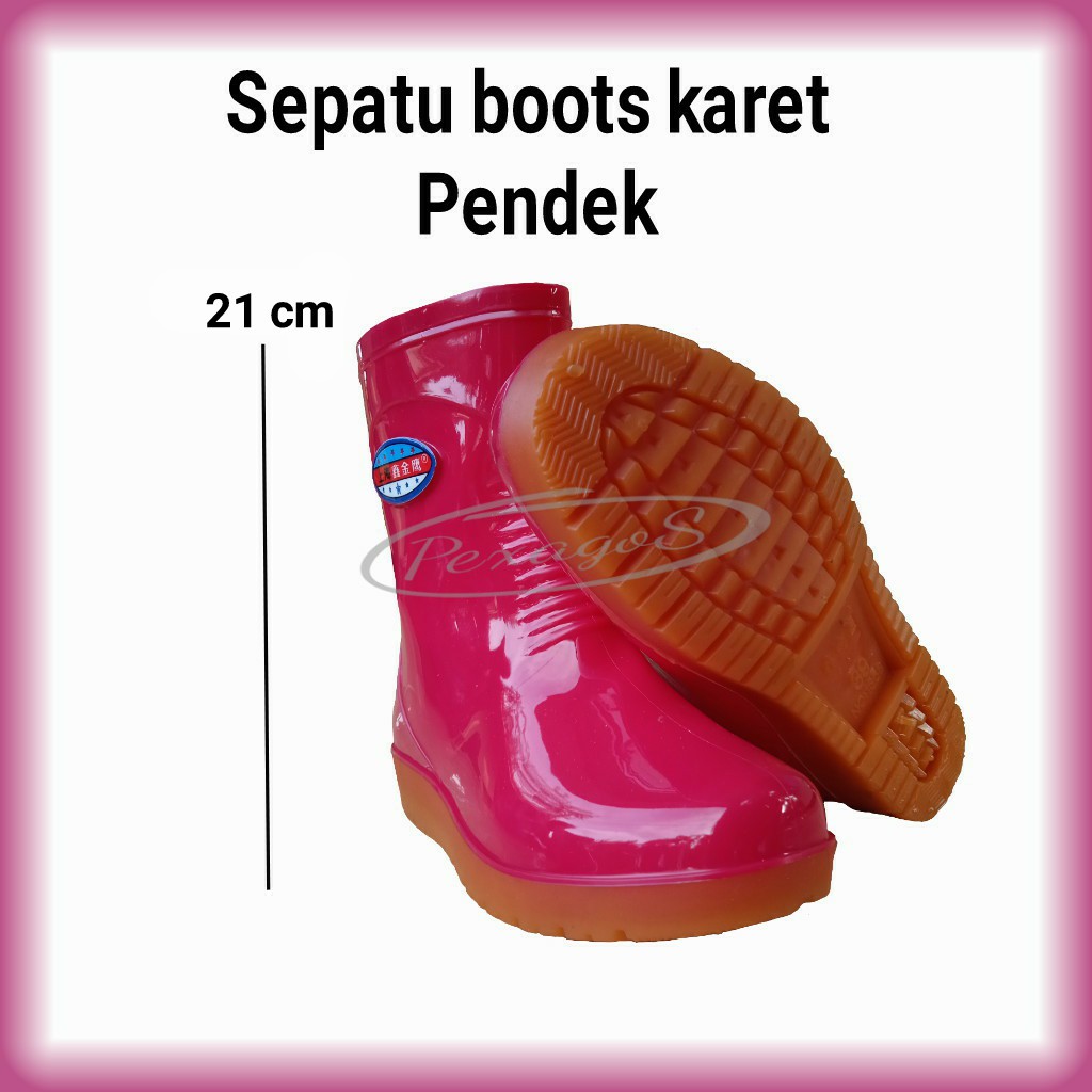 AP BOOTS PENDEK KARET SEPATU AP BOOTS WANITA SEPATU BOOTS KARET PENDEK BOTS KARET PENDEK ((21cm))