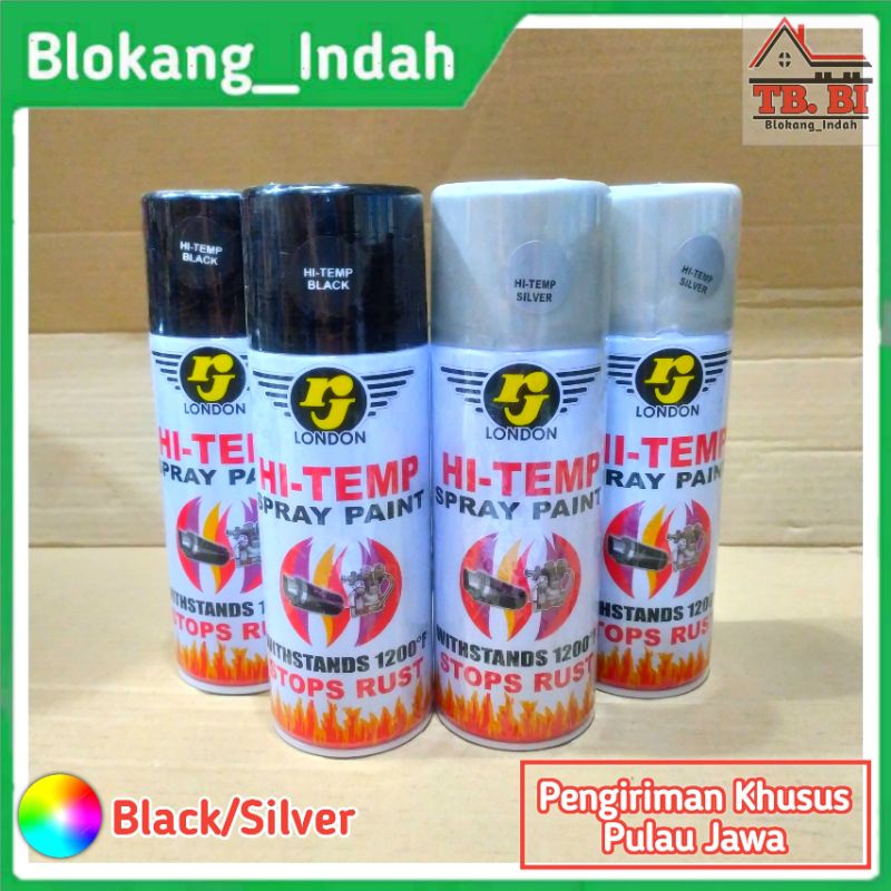 Pilox RJ London HI TEMP 150cc / RJ London HI-TEMP Spray Paint Black Silver