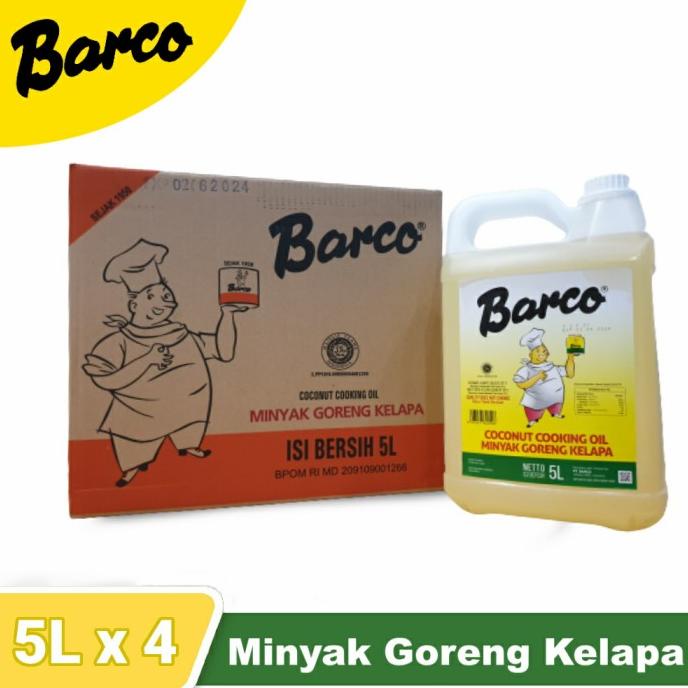 

MINYAK GORENG KELAPA - COCONUT OIL BARCO 5 LITER - 1 DUS (4 JERRYCAN) DFBH5612DF