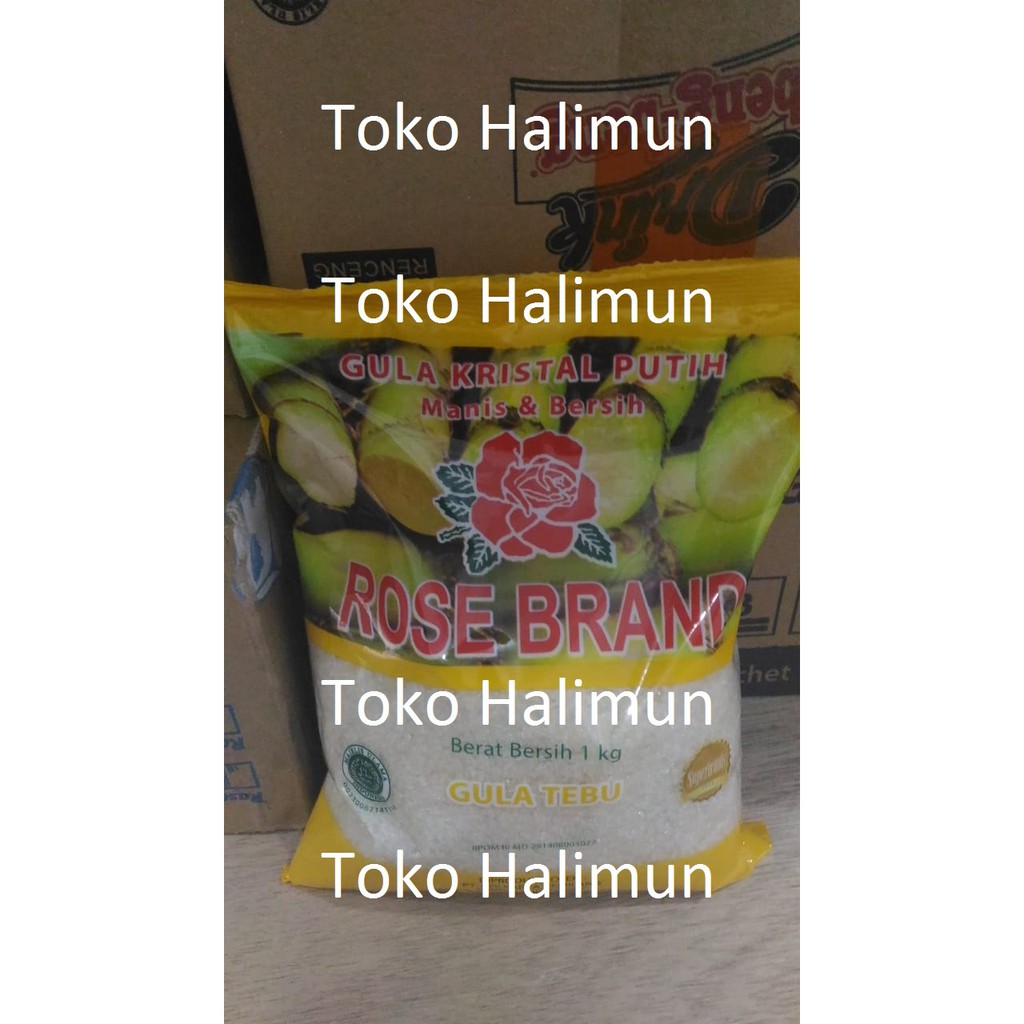 

Gula pasir kristal putih Rose Brand kemasan gula tebu berat bersih 1kg