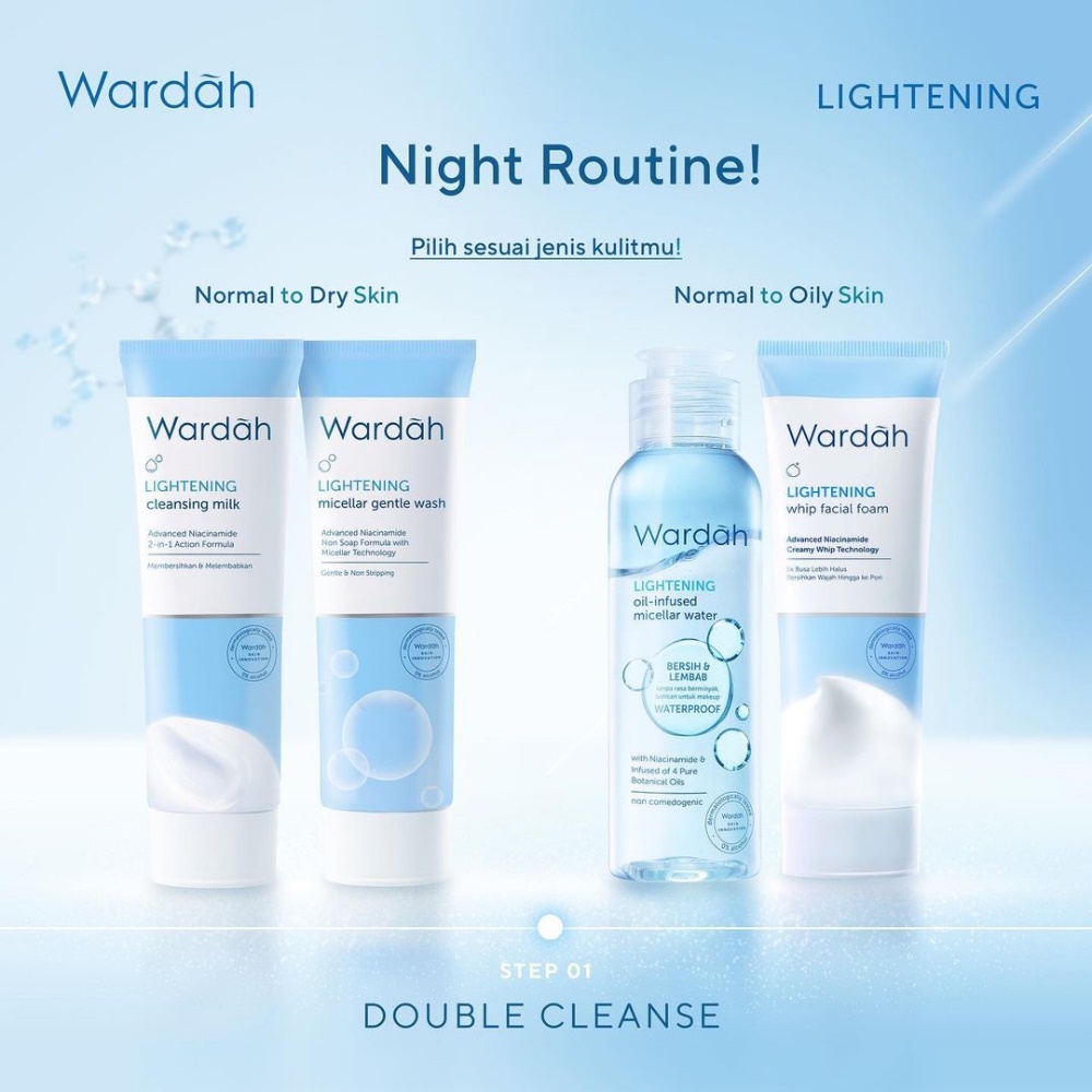 Wardah Lightening Series Day, Night Cream | Scrub | Toner | Sheet Mask | Clay Mask | Cleansing Milk | Serum ORIGINAL | Gentle Wash