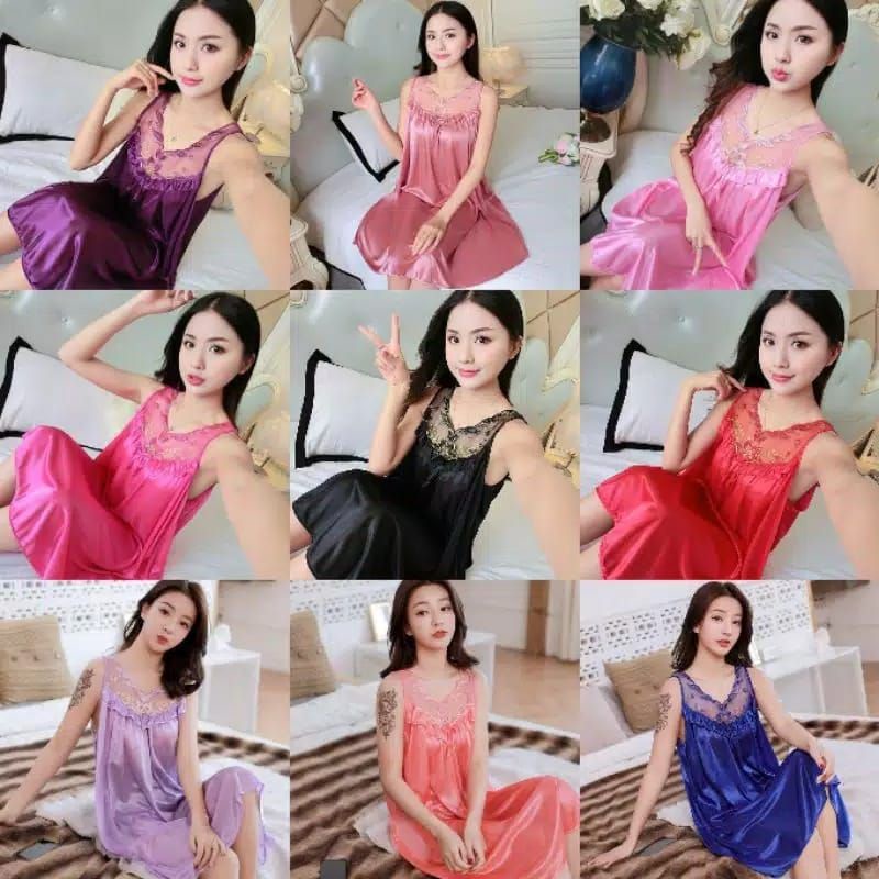 Baju Tidur/Dress Tricot Jumbo Satin silk Import