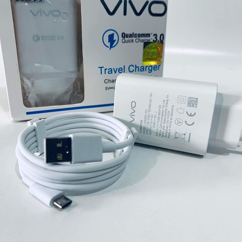 Charger Vivo Original Ori 100% QC 3.0 Quick Charge Fast Charging Micro V8