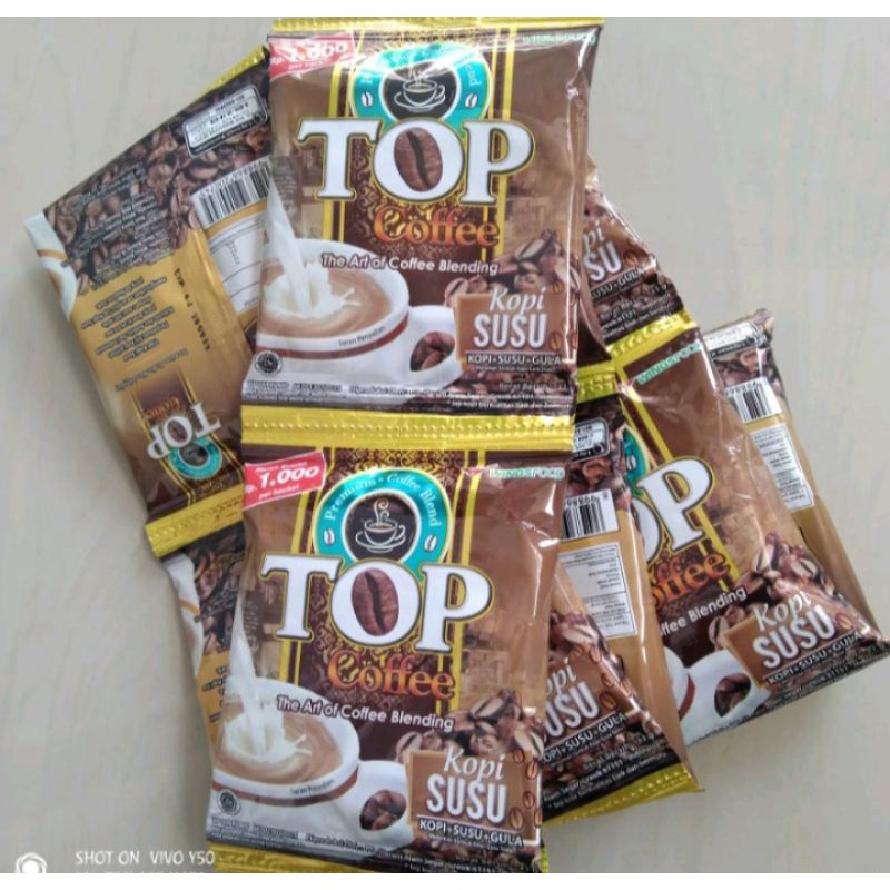 

TOP COFFE kopi & susu 1 rncng isi 12 sact