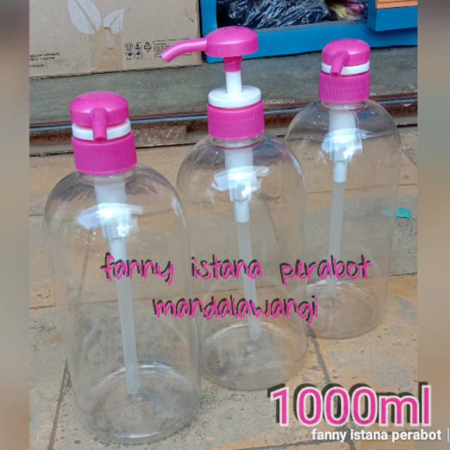 Botol Pump  bening 1 liter / Botol Sabun plastik 1.000ml hand soap