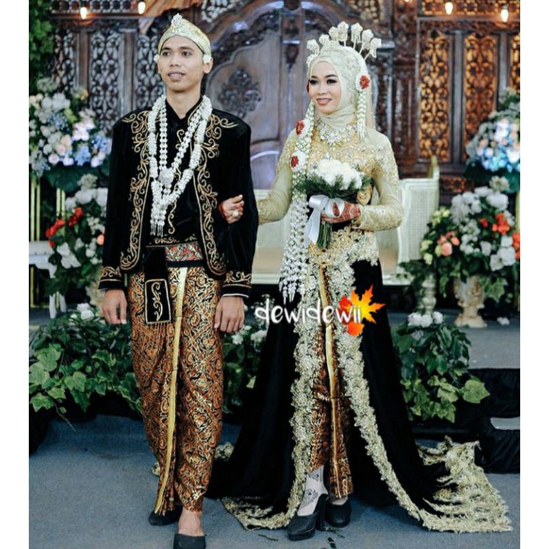 [Sepasang] Jarik Pengantin Prodo - Motif Luhur Hitam