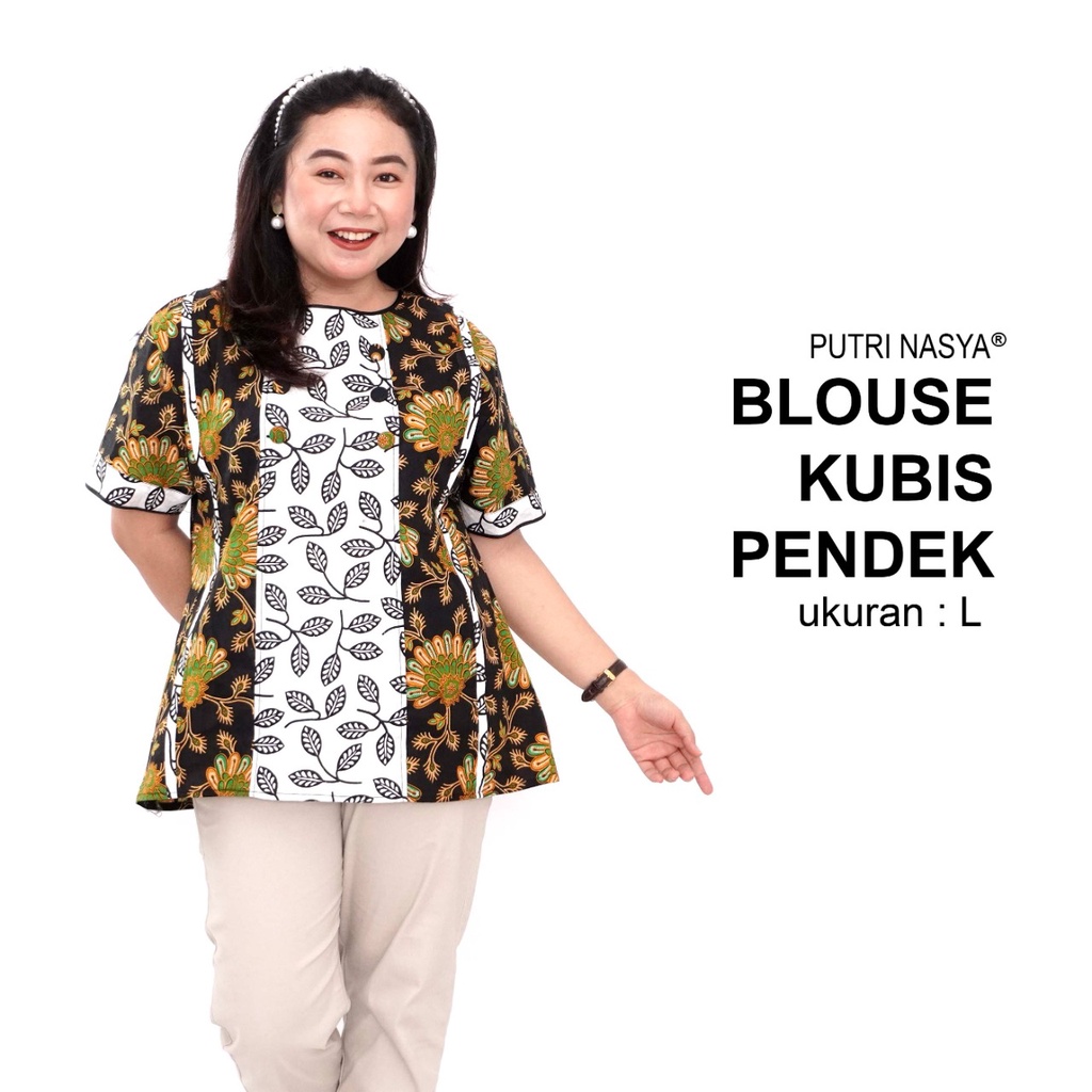 Blouse Big Size Wanita Atasan Batik Jumbo LD 140 Pakaian Atasan Model Blus Jumbo Seragam Kerja Batik / S-M-L-XL-2L-3L-4L-5L-6L-7L / Pakaian Batik Kekinian Kantor