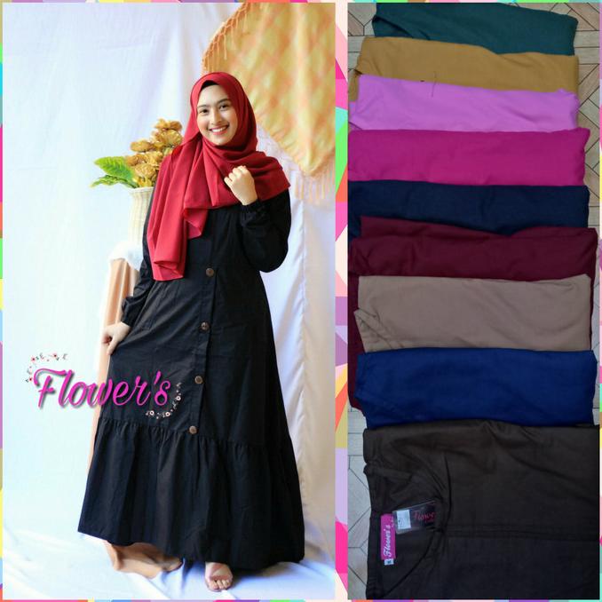 Terlaris Gamis Hitam Polos Terbaru Remaja Dewasa Katun Jepang Uk S-Xl Terbaru