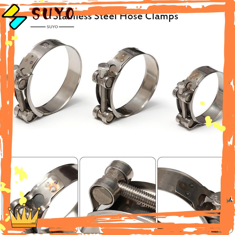 1pc Klem Selang Pipa Knalpot Kuat Bahan Stainless Steel Dengan Baut T Untuk Perbaikan