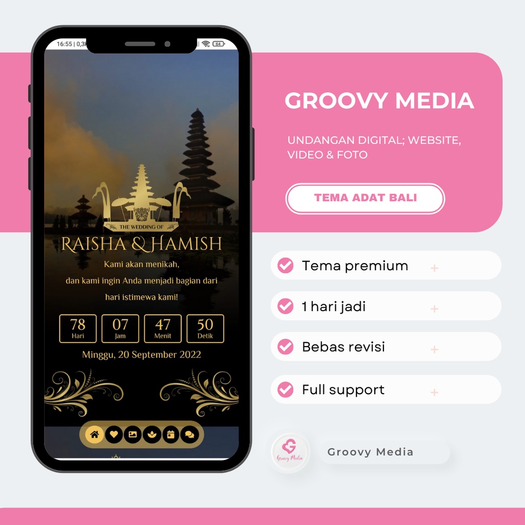 Undangan Digital Pernikahan Tema Adat Bali