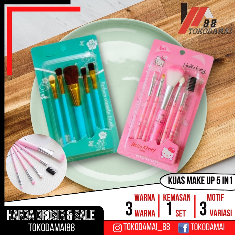 Kuas Make up kecantikan Brush 5 in 1 Motif &amp; Polos