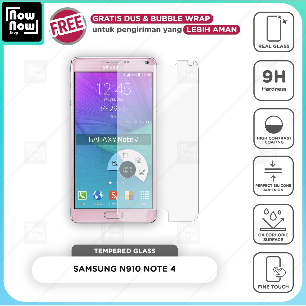 Tempered Glass Anti Gores Samsung NOTE 1 (N7000/i9220) NOTE 3 (N9000) NOTE 4 (N910) NOTE 9 Screen Guard Protector 9H Kaca Temperglass