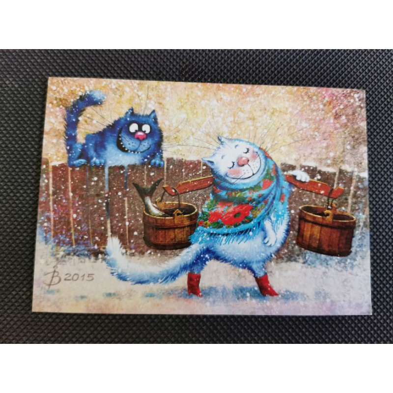 

kartu pos bluecat/bluecat postcard