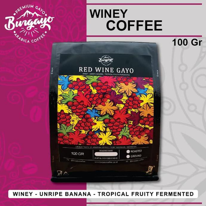 

Kopi Arabica Wine Gayo / Red Wine Gayo 100 Gr Bubuk/BijiGayo Burgayo