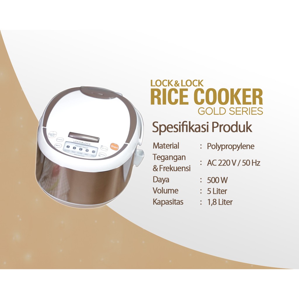 Lock N Lock Rice Cooker Gold Series