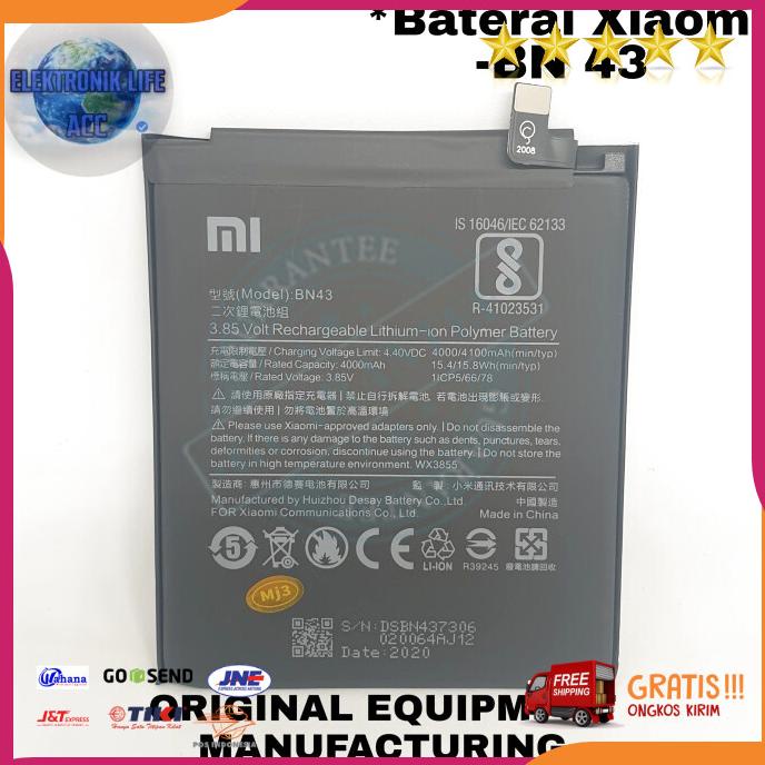 Acc Hp Baterai Xiaomi Note 4 Bn43 Bn 43 Original Baterai