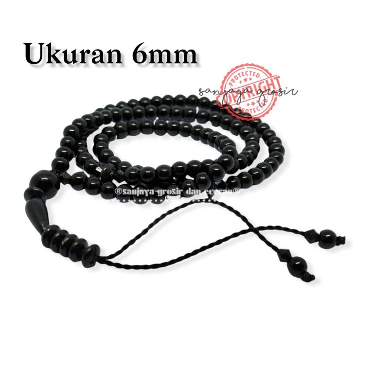 -TASBIH BATU GIOK HITAM 6MM/ TASBIH BATU LIMBAT HITAM 6MM/ TASBIH BATU HITAM LIMBAT 99BUTIR