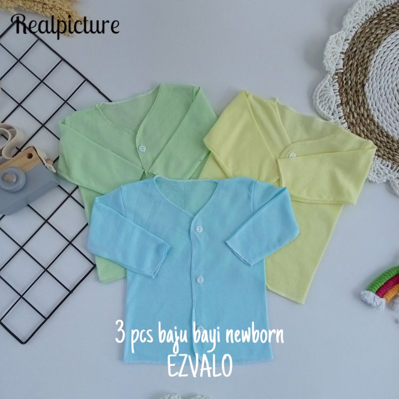 PROMO !!! 3PCS BAJU BAYI /BAJU BAYI NEWBORN WARNA POLOS