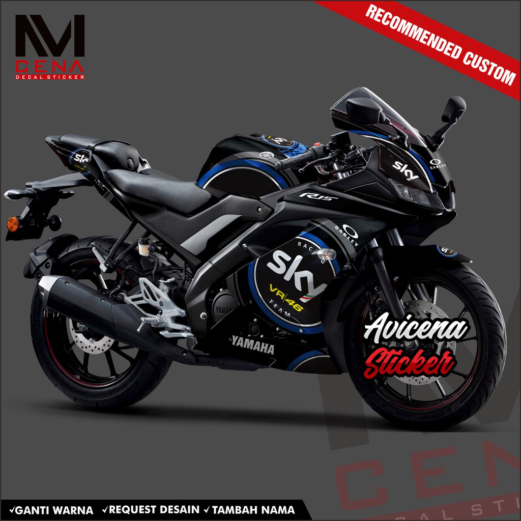 Sticker Decal R15 V3 Full Body Decal Sticker Yamaha R15 V3 Striping r15 v3 full body blue sky