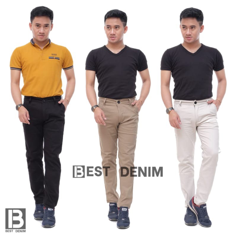 Celana Chino pria panjang slim fit skiny pensil jumbo terlaris terbaru termurah