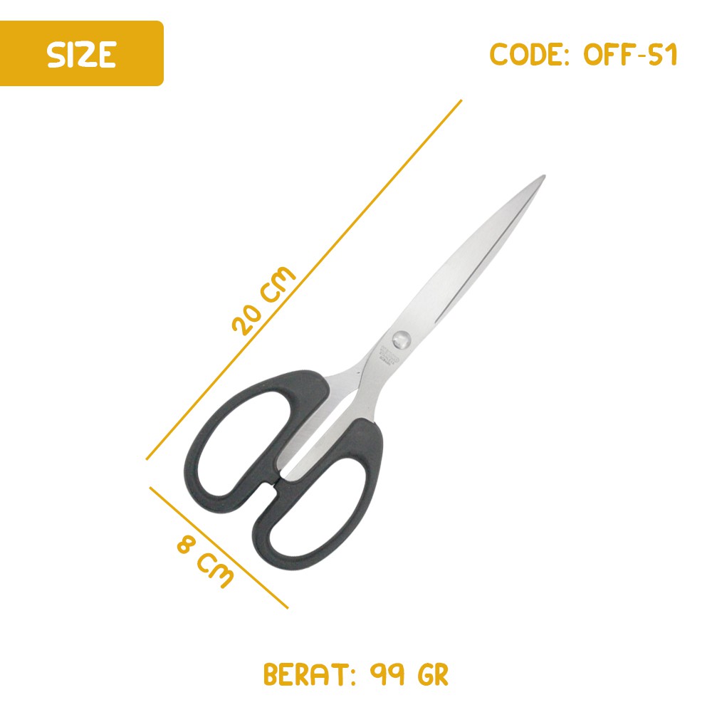 GUNTING KENKO PEMOTONG KERTAS GUNTING SC 848 N 20X8CM SCISSORS STAINLESS STEEL - OFF-51