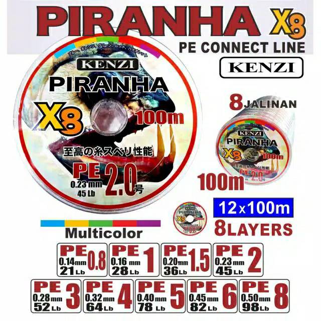 SENAR PE PIRANHA / SENAR PE / PE X8