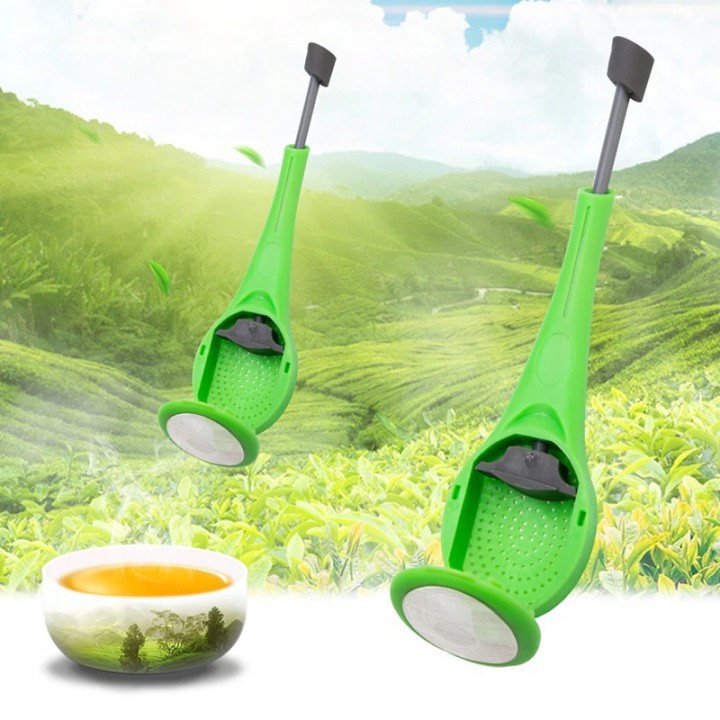 Tea Infuser Spoon with Built-in Plunger Reusable for Tea Bag or Coffee