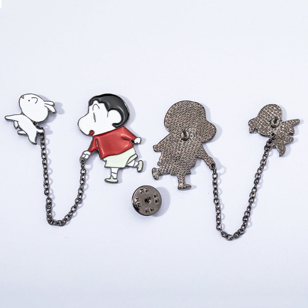 Needway  Enamel Crayon Shin-Chan Brooch Pin Animal Dog Collar Accessories Badge Pin Anime Unique Bag Decoration Cartoon Collection Gift Fashion Jewelry