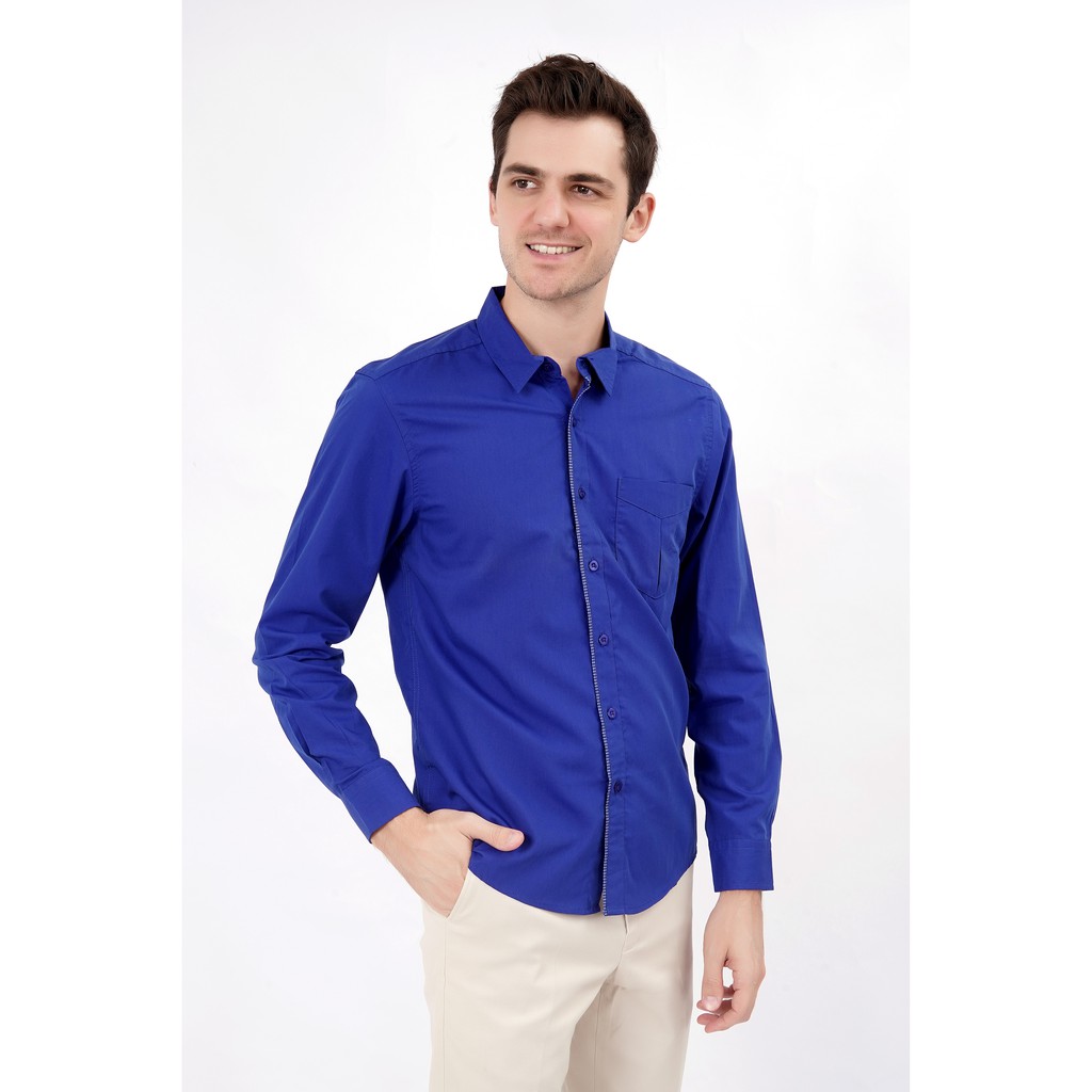 Kemeja Lengan Panjang Pria Biru 2028 YEGE