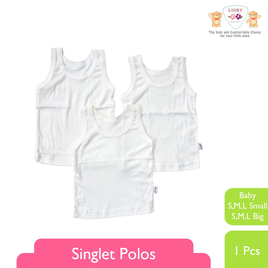 LIBBY Singlet Polos Putih dan Warna (1 pcs) | Kaos Dalam