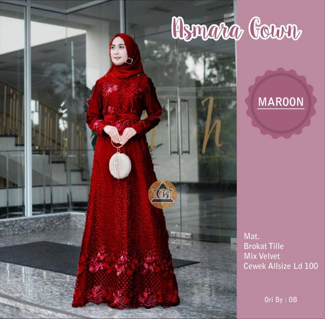 GROSIR ASMARA GOWN .GAUN BROKAT