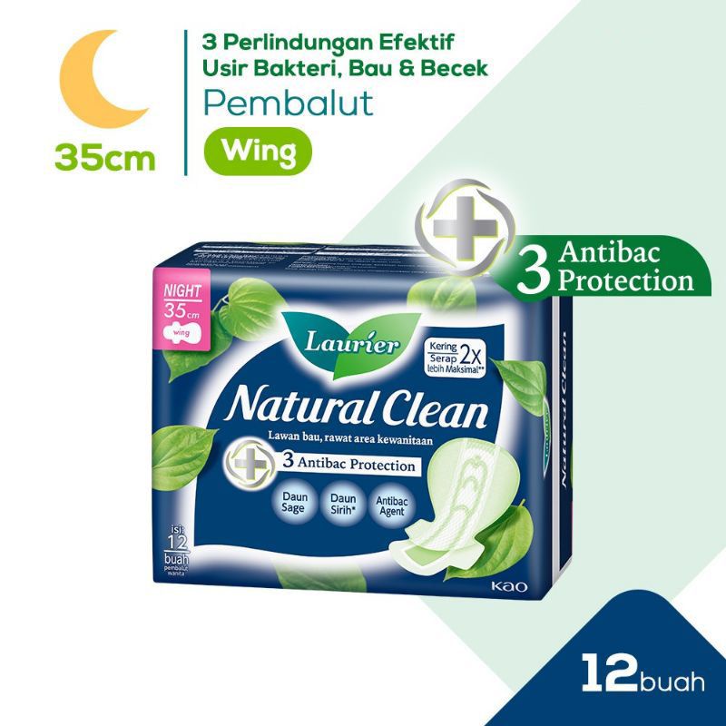 Laurier Natural Clean Night 35cm 12's