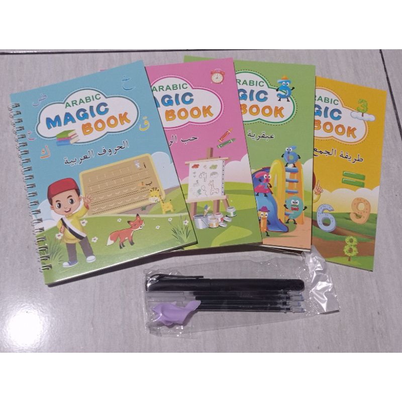 

Buku belajar menulis, Belajar menulis hijaiyah, buku tulis hapus, buku ajaib, sank magic book