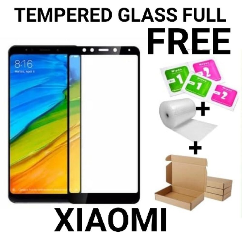 Tempered Glass Full Redminote 4/4X/5/5A/5prime/5pro/6pro/Mi 8lite/Mi A1-5X/Mi A2-6X-Redmi GO/Play/S2