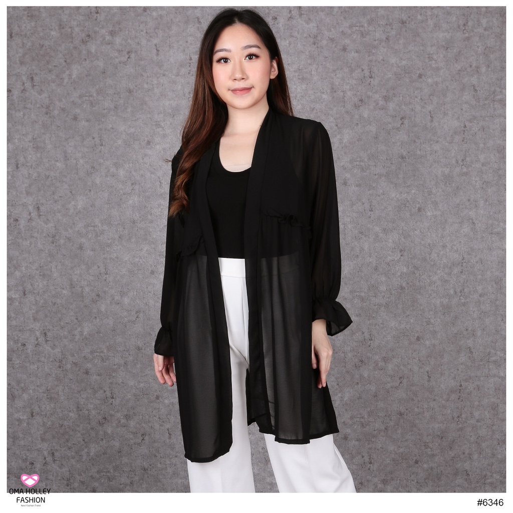 (COD) OH Fashion Rana Ruffle Cardigan #6346 / 2649