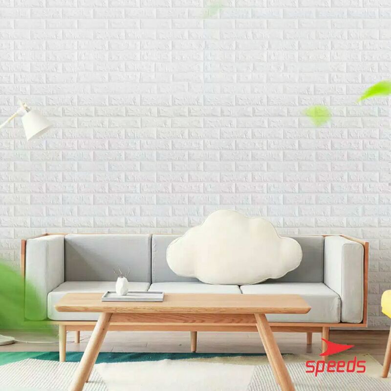 WALLPAPER DINDING 3D FOAM BATU BATA PUTIH