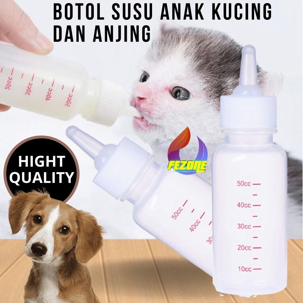 Botol Dot Kucing 60ml Dot Anak Kucing Peralatan Air Minum Botol Anjing Dot - BOTOL SUSU KUCING KITTEN DOT PREMIUM FEZONE