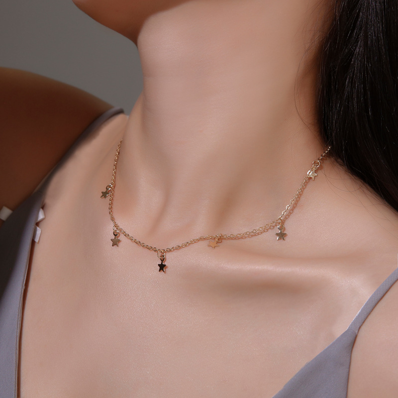 Kalung Rantai Klavikula Model Rumbai Bintang Gaya Korea Untuk Wanita