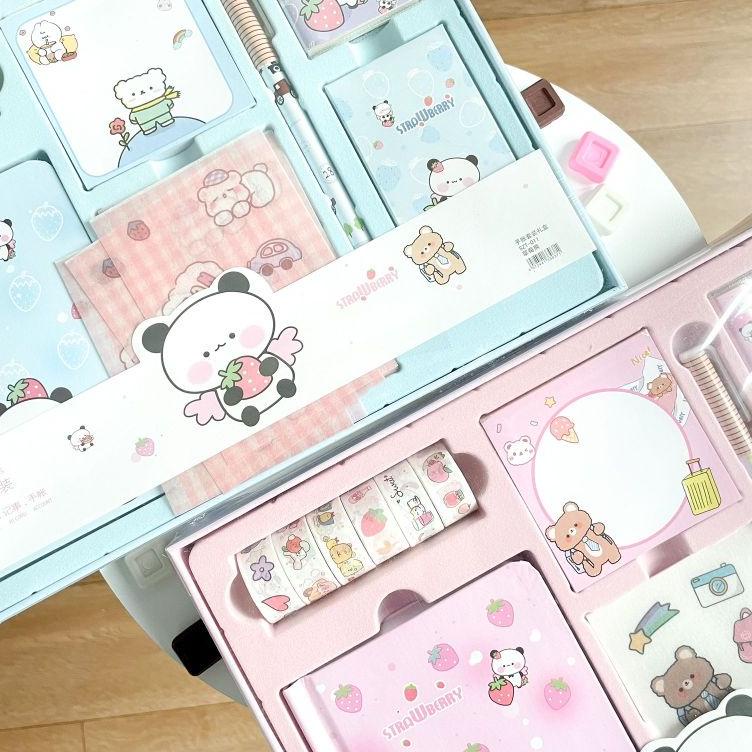 

[Art. X9X] PAKET ALAT TULIS 7 IN 1 alat tulis jurnal kelinci/panda cewe ready 2 warna cantik lucu