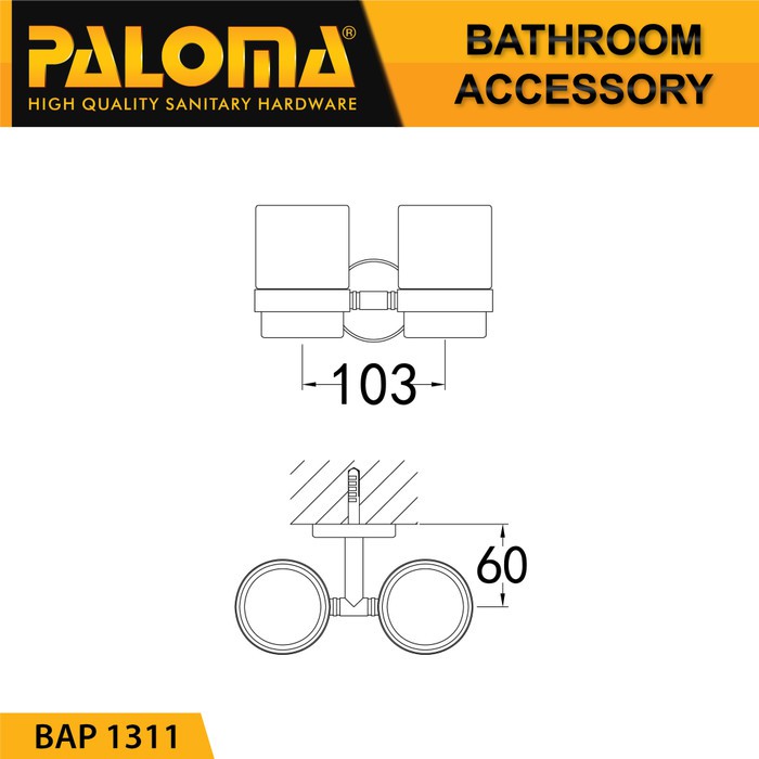PALOMA BAP 1311 Tempat Gelas Sikat Gigi Kumur Rak Tumbler Holder Mandi