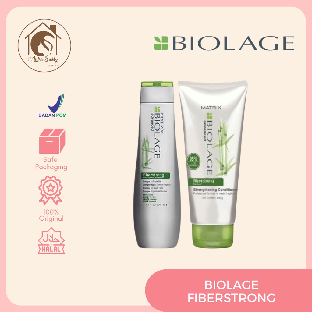 Matrix Fiberstrong Shampo 200 ml & Conditioner 196 gr mengatasi rambut rusak