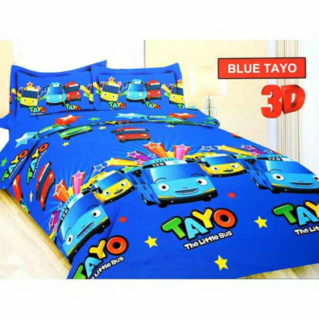 Sprei Bonita blue tayo 3D  ukuran 120x200