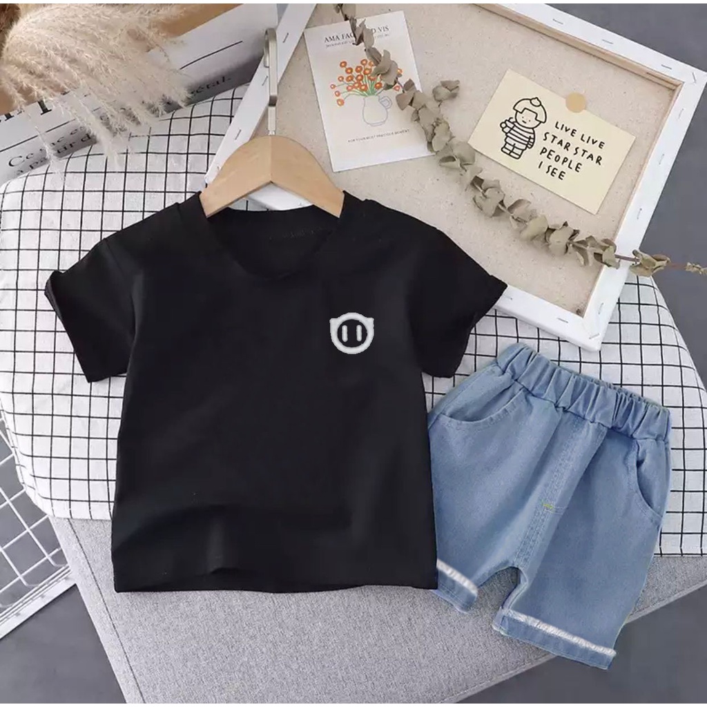 SETELAN ANAK BAJU PAKAIAN ANAK BAHAN KATUN CELANA DENIM UMUR 1-5 TAHUN BC DENIM BAJU ATASAN ANAK LAKI LAKI PEREMPUAN TERBARU OUTFIT ANAK MASA KINI TERMURAH