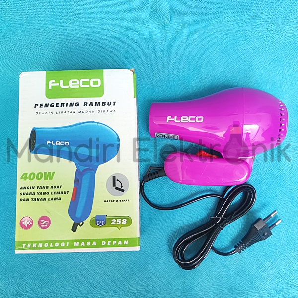 Hairdryer Pengering Rambut Mini Fleco 258 - Hair Dryer Lipat 400w - Pengering Rambut Lipat