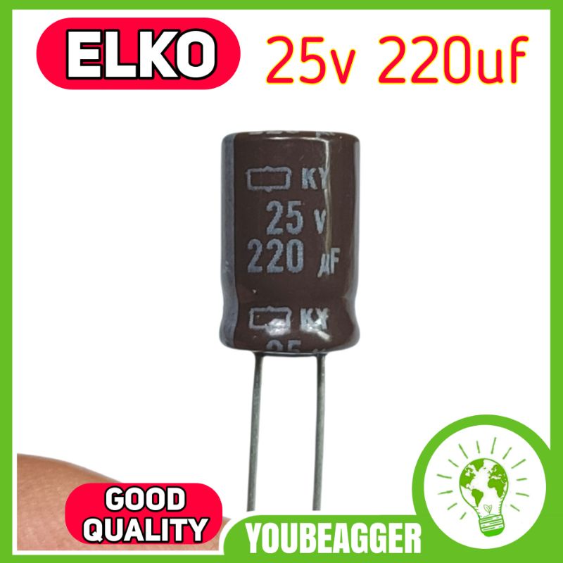 elko 25v 220uf kapasitor