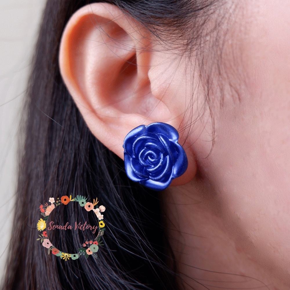 Senada Victory Anting Pesta Giwang Anting Tusuk Bunga Metalic Perhiasan Wanita SV000034